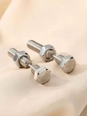 Silver Bolt Stud Earrings Bolt Jewelry